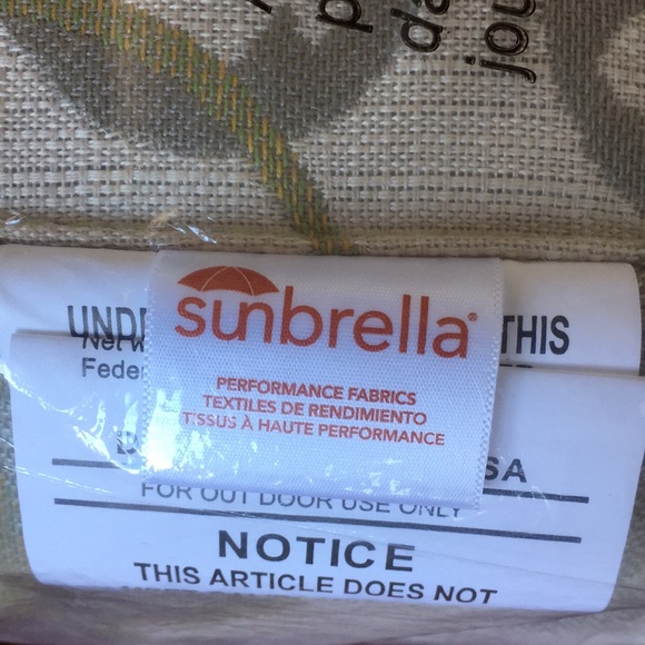 Sunbrella Tan Tapestry Bolster Neck Outdoor Pillow - Picture 5 of 5